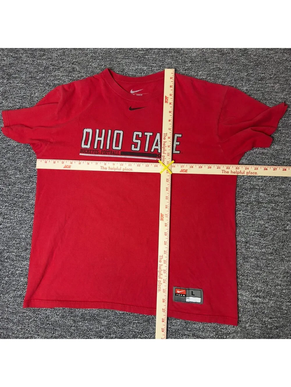 Nike Ohio State Buckeyes Football Tee Mens L Red Collegiate